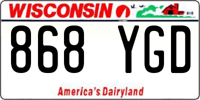 WI license plate 868YGD