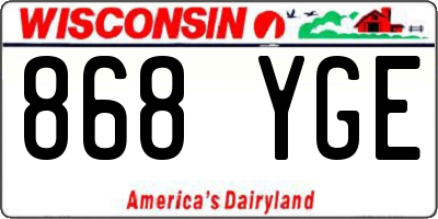WI license plate 868YGE