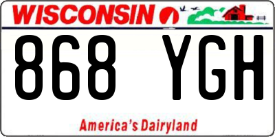 WI license plate 868YGH