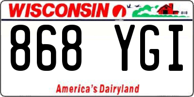 WI license plate 868YGI