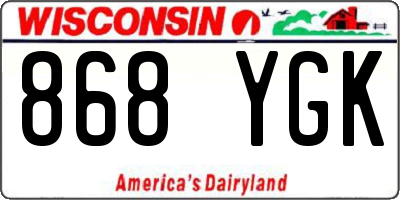 WI license plate 868YGK