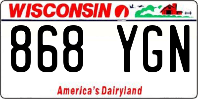 WI license plate 868YGN
