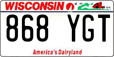 WI license plate 868YGT