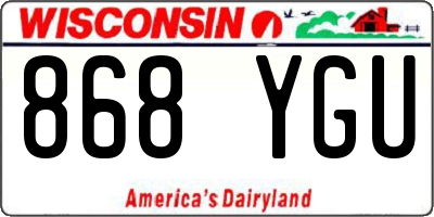 WI license plate 868YGU