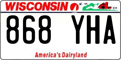 WI license plate 868YHA