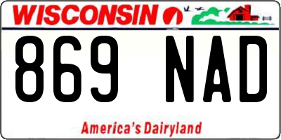 WI license plate 869NAD
