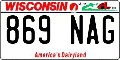 WI license plate 869NAG