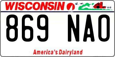 WI license plate 869NAO