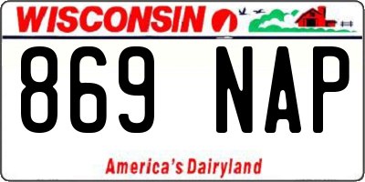 WI license plate 869NAP