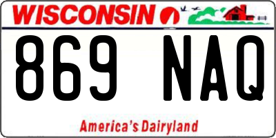 WI license plate 869NAQ