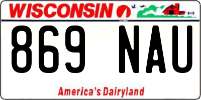 WI license plate 869NAU