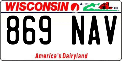 WI license plate 869NAV