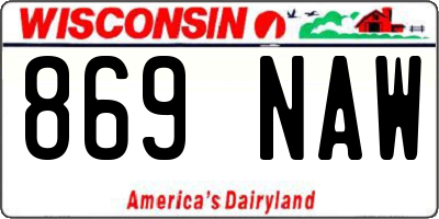 WI license plate 869NAW