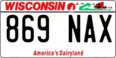 WI license plate 869NAX