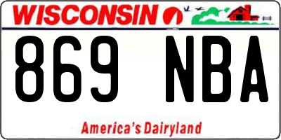 WI license plate 869NBA