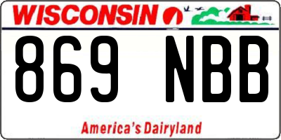 WI license plate 869NBB