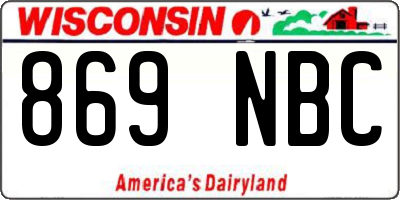 WI license plate 869NBC