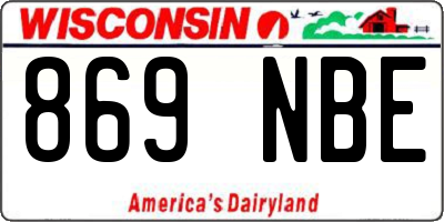 WI license plate 869NBE