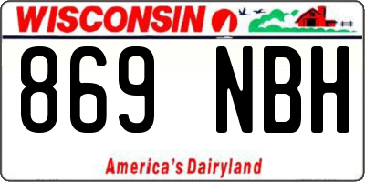 WI license plate 869NBH