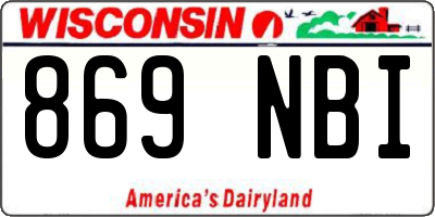 WI license plate 869NBI