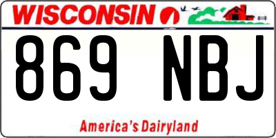 WI license plate 869NBJ