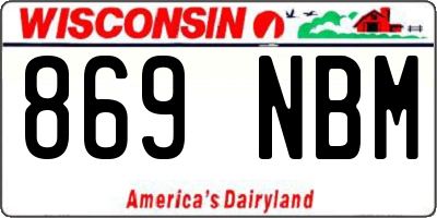 WI license plate 869NBM
