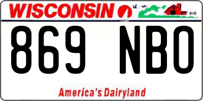 WI license plate 869NBO