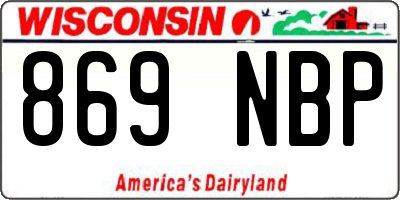 WI license plate 869NBP