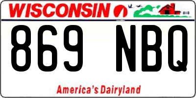 WI license plate 869NBQ