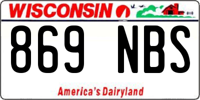 WI license plate 869NBS