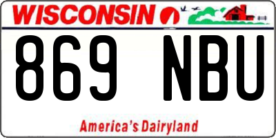 WI license plate 869NBU