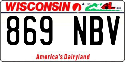WI license plate 869NBV