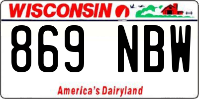 WI license plate 869NBW