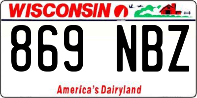 WI license plate 869NBZ