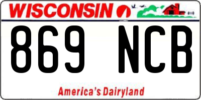 WI license plate 869NCB