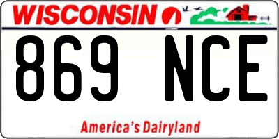WI license plate 869NCE