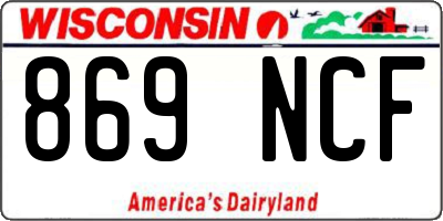 WI license plate 869NCF