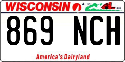 WI license plate 869NCH