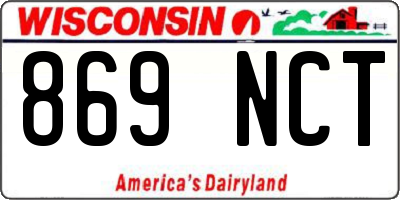 WI license plate 869NCT