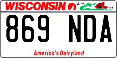 WI license plate 869NDA