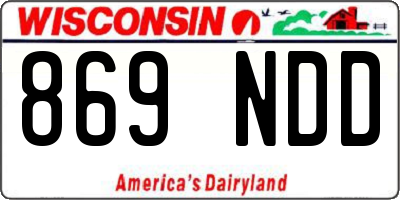 WI license plate 869NDD