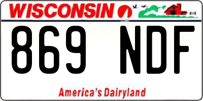WI license plate 869NDF