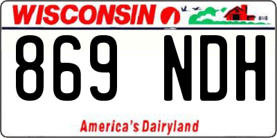WI license plate 869NDH