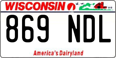 WI license plate 869NDL