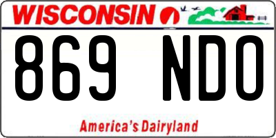WI license plate 869NDO