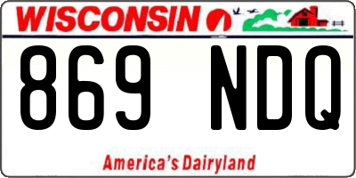 WI license plate 869NDQ