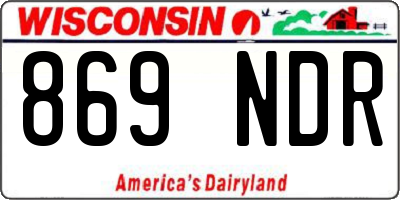 WI license plate 869NDR