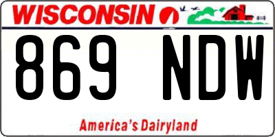 WI license plate 869NDW