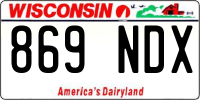 WI license plate 869NDX