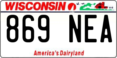 WI license plate 869NEA